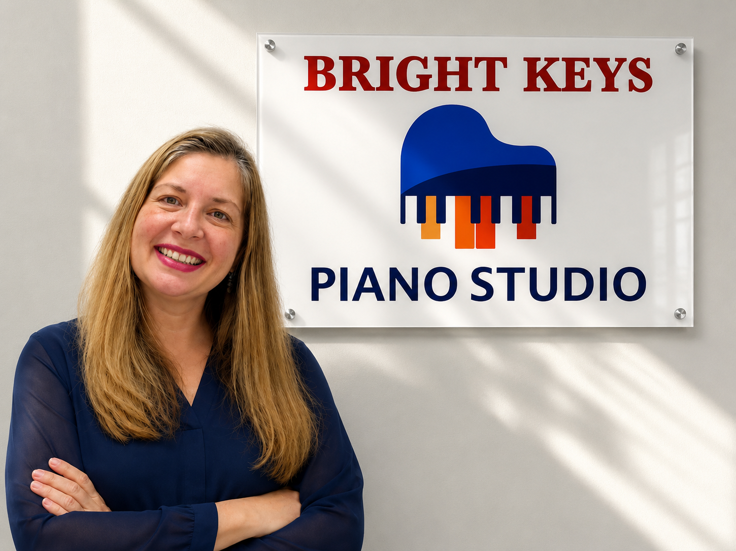 Professional female piano instructor