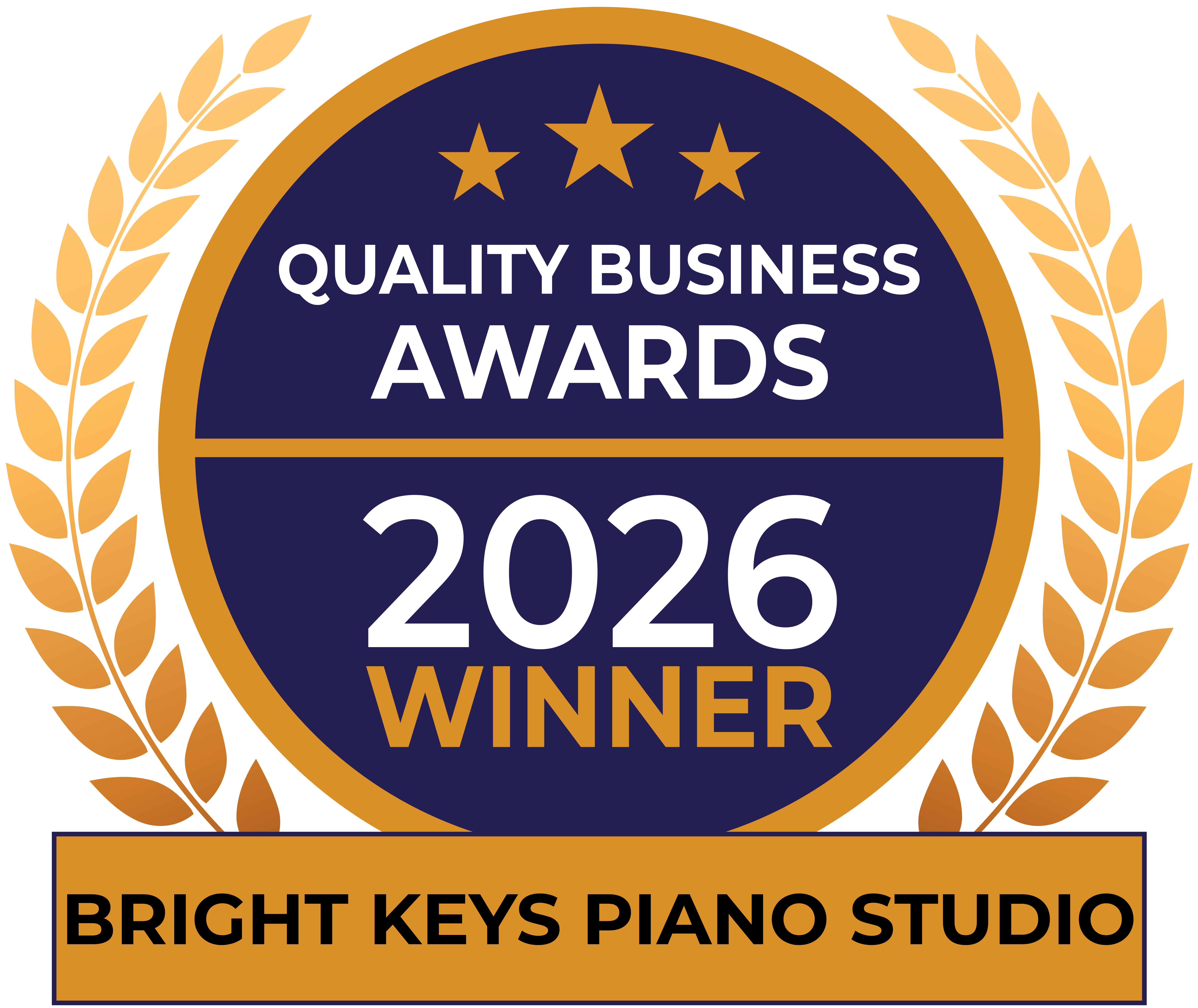 Quality Business Awards 2026 Winner — Bright Keys Piano Studio
